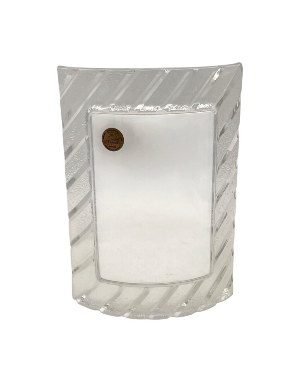 Cristal d'Arques France Curved Lead Crystal Picture Frame Decorative 4"x6" Photo - Picture 8 of 14